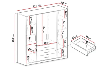 Chavez Garderobeskap 196x200 cm - Beige - Oppbevaring - Garderober & garderobesystem