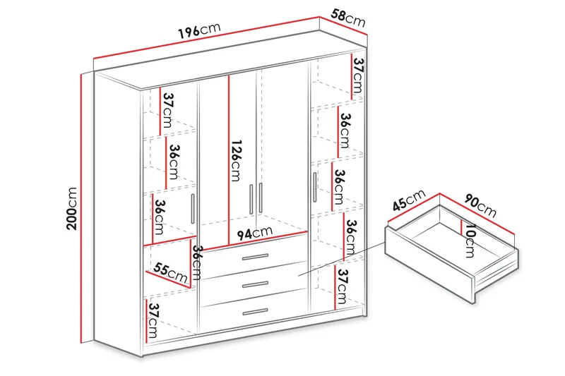 Chavez Garderobeskap 196x200 cm - Beige - Oppbevaring - Garderober & garderobesystem