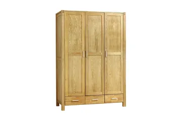 Chicago Garderobe 130 cm med 3 Dører og 3 Skuffer i Tre - Lysebrun - Oppbevaring - Garderober & garderobesystem