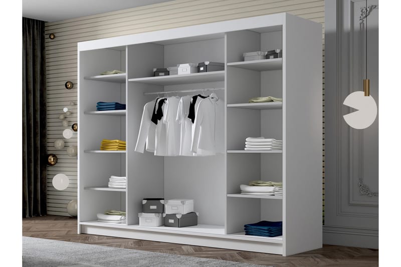 Cinerea Garderobe 250x215 cm - Hvit/Svart - Oppbevaring - Garderober & garderobesystem