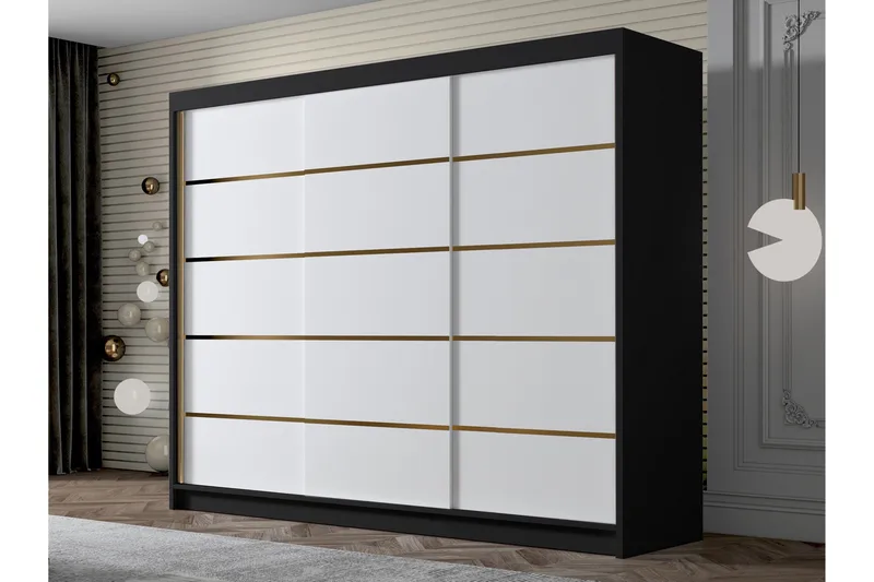 Cinerea Garderobe 250x215 cm - Hvit/Svart - Oppbevaring - Garderober & garderobesystem