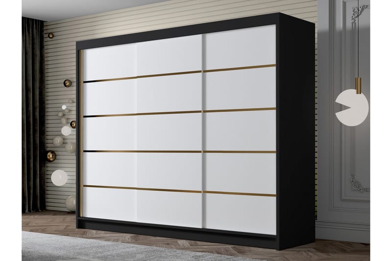 Cinerea Garderobe 250x215 cm - Hvit/Svart - Oppbevaring - Garderober & garderobesystem