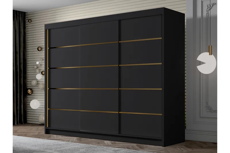 Cinerea Garderobe 250x215 cm - Svart - Oppbevaring - Garderober & garderobesystem