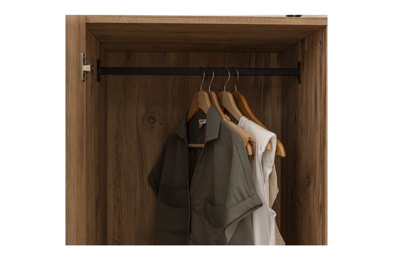 Collinner garderobeskap 52x64 med speil 4 skap - Natur - Oppbevaring - Garderober & garderobesystem
