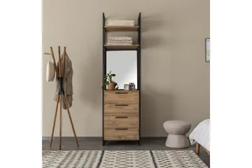 Collinner garderobeskap 52x64 med speil 4 skap - Natur - Oppbevaring - Garderober & garderobesystem