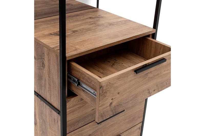 Collinner garderobeskap 52x64 med speil 4 skap - Natur - Oppbevaring - Garderober & garderobesystem