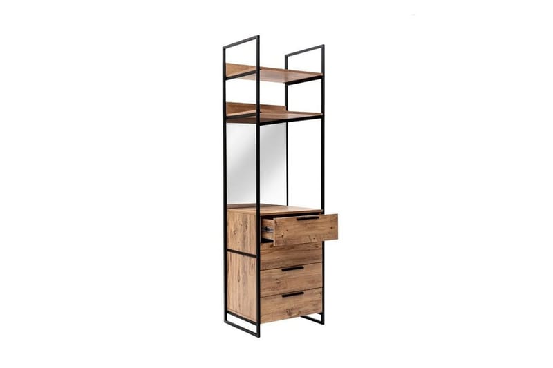 Collinner garderobeskap 52x64 med speil 4 skap - Natur - Oppbevaring - Garderober & garderobesystem