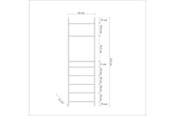 Collinner garderobeskap 52x64 med speil 4 skap - Natur - Oppbevaring - Garderober & garderobesystem