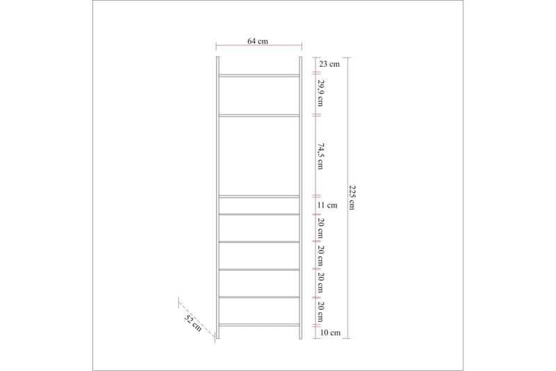 Collinner garderobeskap 52x64 med speil 4 skap - Natur - Oppbevaring - Garderober & garderobesystem