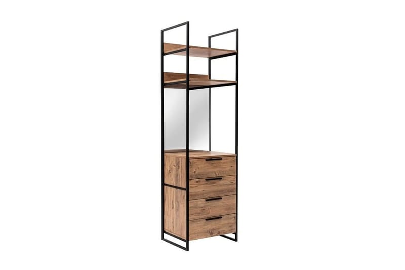 Collinner garderobeskap 52x64 med speil 4 skap - Natur - Oppbevaring - Garderober & garderobesystem