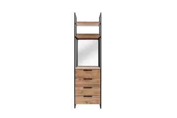 Collinner garderobeskap 52x64 med speil 4 skap - Natur - Oppbevaring - Garderober & garderobesystem