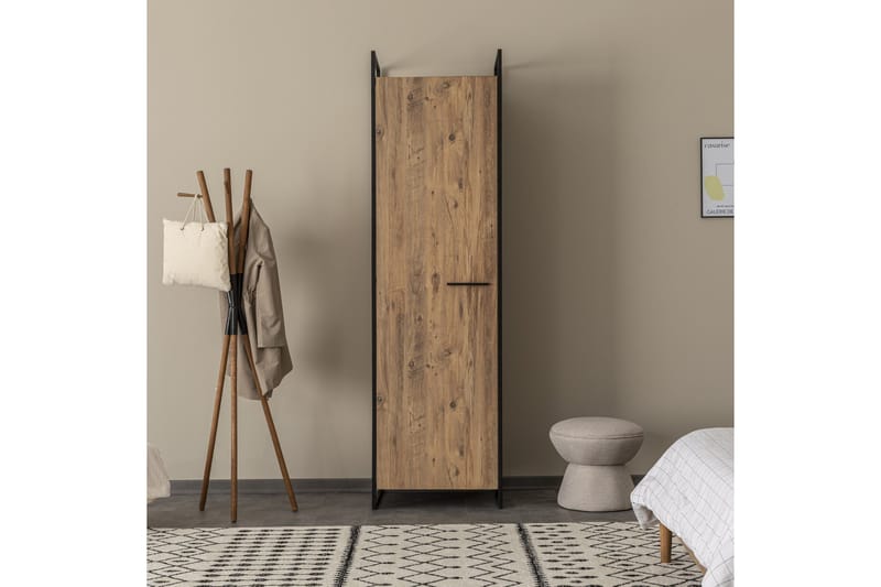 Collinner garderobeskap 52x64 med speil 4 skap - Natur - Oppbevaring - Garderober & garderobesystem