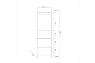 Collinner garderobeskap 52x64 med speil 4 skap - Natur - Oppbevaring - Garderober & garderobesystem