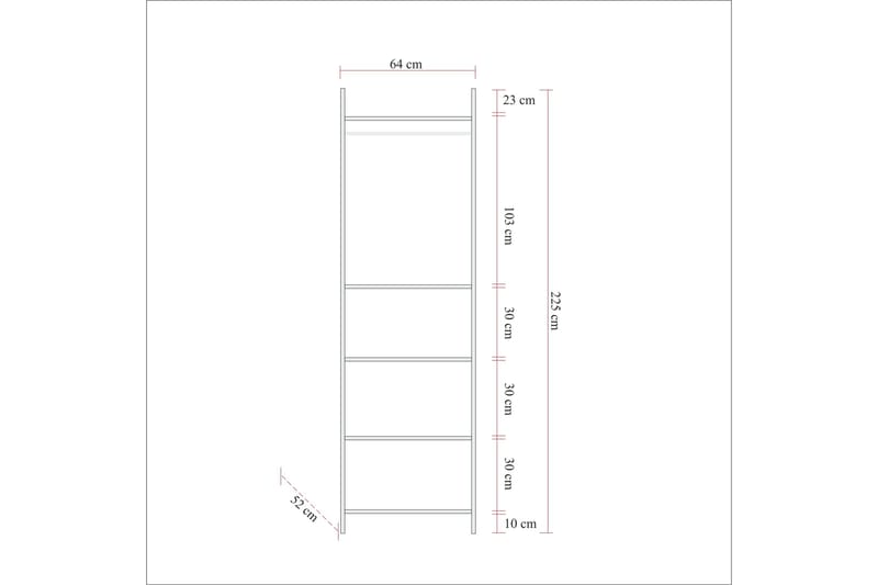 Collinner garderobeskap 52x64 med speil 4 skap - Natur - Oppbevaring - Garderober & garderobesystem