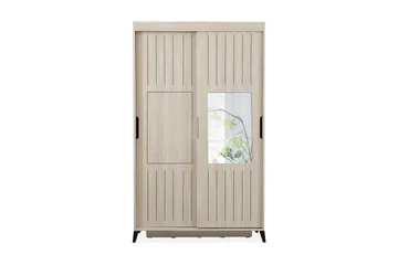 Comfortale Garderobe 120 cm i Tre med Glassdør - Beige - Oppbevaring - Garderober & garderobesystem