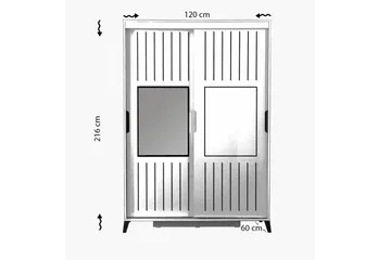 Comfortale Garderobe 120 cm i Tre med Glassdør - Beige - Oppbevaring - Garderober & garderobesystem