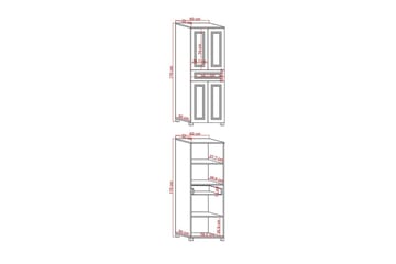 Comfortale Garderobe 60x175 cm - Svart/Mørkfarget tre - Oppbevaring - Garderober & garderobesystem