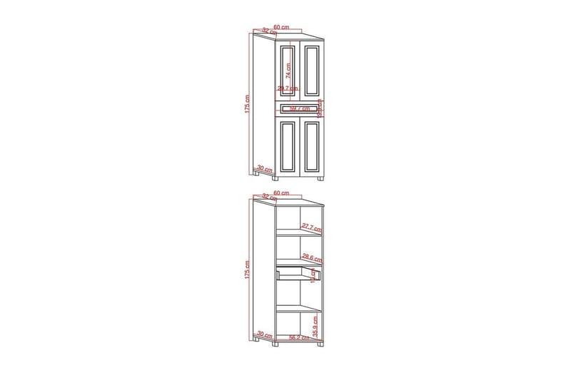 Comfortale Garderobe 60x175 cm - Svart/Mørkfarget tre - Oppbevaring - Garderober & garderobesystem