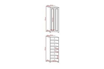 Comfortale Garderobe 60x175 cm - Svart/Mørkfarget tre - Oppbevaring - Garderober & garderobesystem