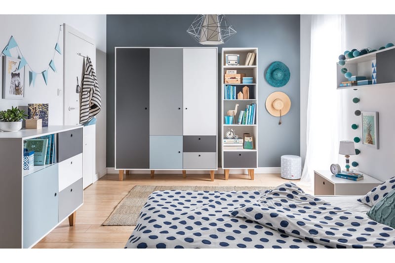 Concept Garderobe Hvit / Mørkegrå / Blå - VOX - Oppbevaring - Garderober & garderobesystem