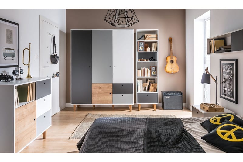 Concept Garderobe Hvit / Mørkegrå / Natur - VOX - Oppbevaring - Garderober & garderobesystem
