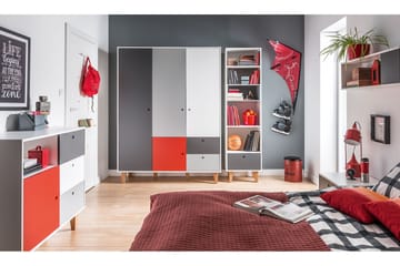 Concept Garderobe Hvit / Mørkegrå / Rød - VOX - Oppbevaring - Garderober & garderobesystem