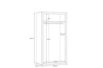 Corlius Garderobe 55x109 cm - Beige/Brun - Oppbevaring - Garderober & garderobesystem