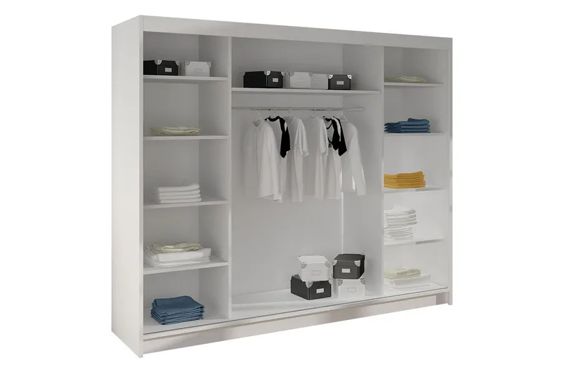 Cyria Garderobe 200x215 cm - Hvit/Svart - Oppbevaring - Garderober & garderobesystem