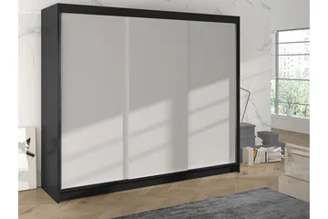 Cyria Garderobe 200x215 cm - Hvit/Svart - Oppbevaring - Garderober & garderobesystem
