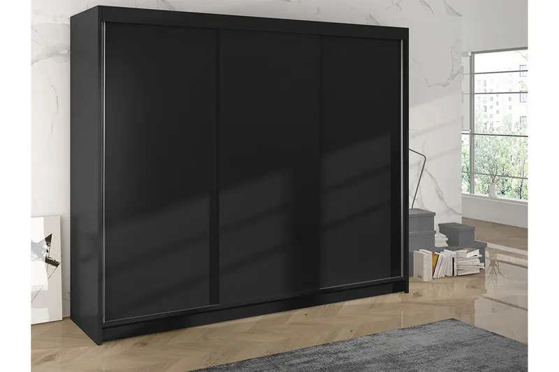 Cyria Garderobe 200x215 cm - Svart - Oppbevaring - Garderober & garderobesystem