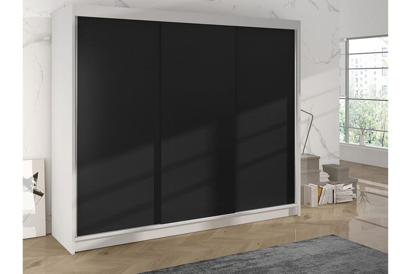 Cyria Garderobe 200x215 cm - Svart/Hvit - Oppbevaring - Garderober & garderobesystem