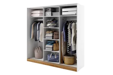 Dentro Garderobe 220x63x215 cm - Hvit - Oppbevaring - Garderober & garderobesystem
