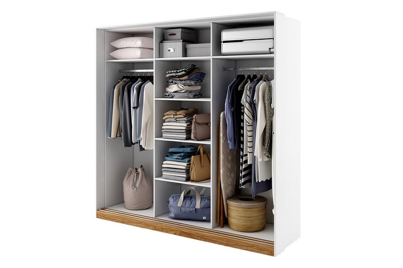 Dentro Garderobe 220x63x215 cm - Hvit - Oppbevaring - Garderober & garderobesystem