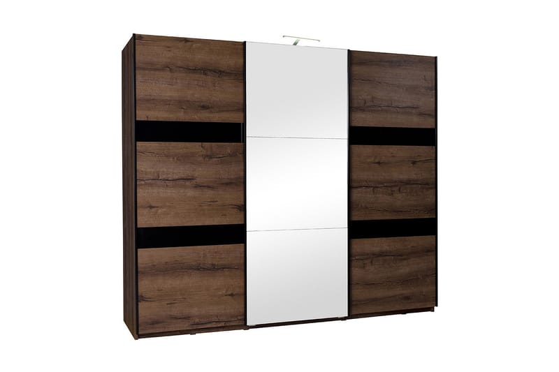 Denver Garderobe 250x68,5x215 cm - Brun / Hvit - Garderober & garderobesystem