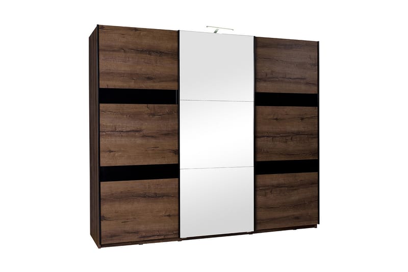 Denver Garderobe 250x68,5x215 cm, Brun / Hvit