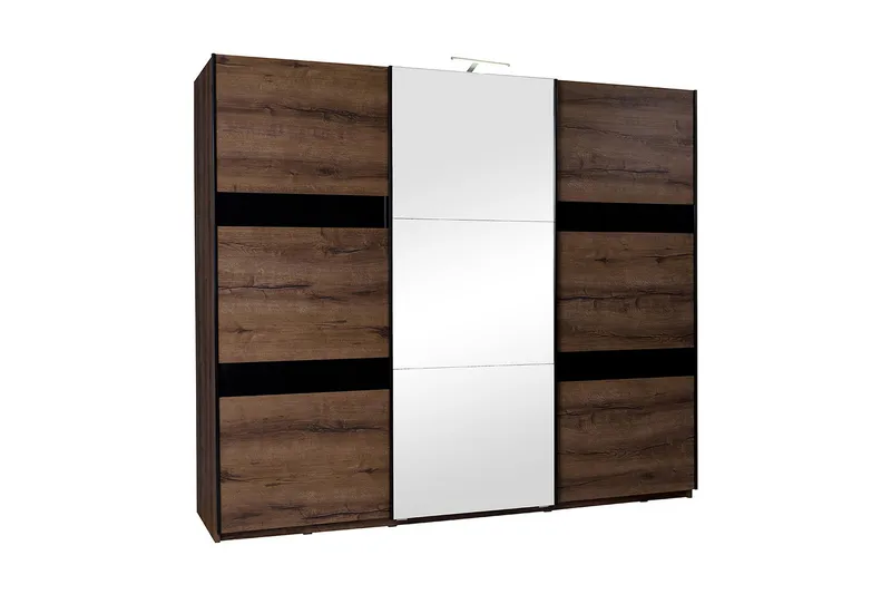 Denver Garderobe 250x68,5x215 cm, Brun / Hvit