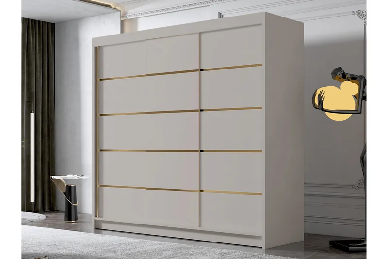 Dianna Garderobe 200x215 cm - Beige - Oppbevaring - Garderober & garderobesystem