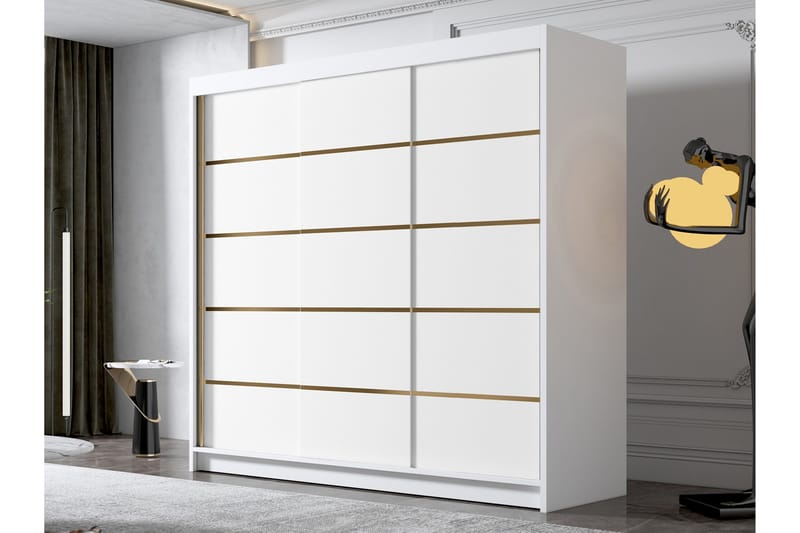 Dianna Garderobe 200x215 cm - Hvit - Oppbevaring - Garderober & garderobesystem