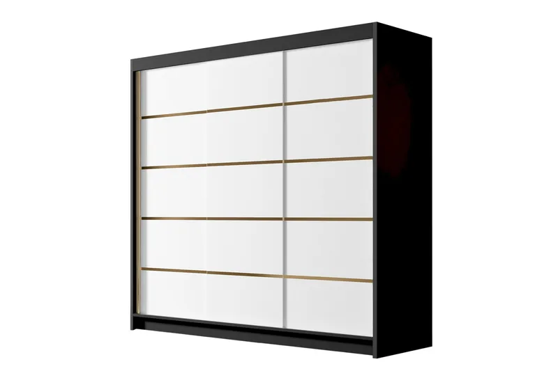 Dianna Garderobe 200x215 cm, Hvit/Svart