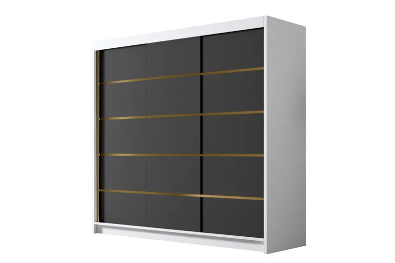 Dianna Garderobe 200x215 cm, Svart/Hvit