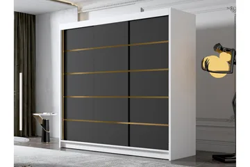 Dianna Garderobe 200x215 cm - Svart/Hvit - Oppbevaring - Garderober & garderobesystem