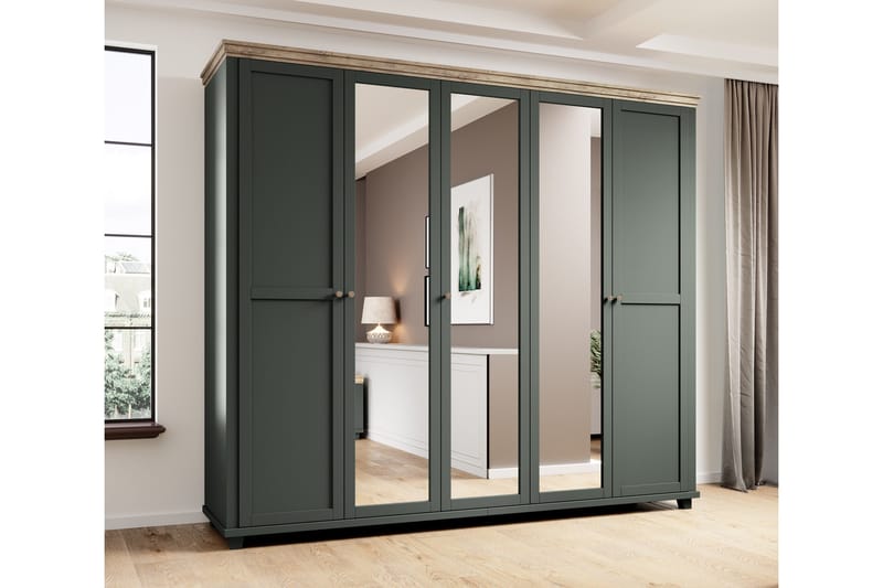 Doade Garderobe 62x154 cm - Grønn|Natur - Oppbevaring - Garderober & garderobesystem