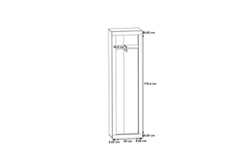 Dolnis Garderobe 34x54 cm - Brun/Grå - Oppbevaring - Garderober & garderobesystem