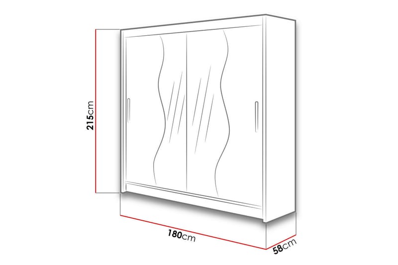 Douglas Garderobe 180 cm - Eik - Oppbevaring - Garderober & garderobesystem