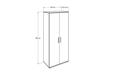 Drelmar Garderobe 80x187 cm - Lyse brun - Oppbevaring - Garderober & garderobesystem