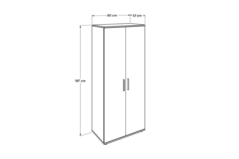 Drelmar Garderobe 80x187 cm - Lyse brun - Oppbevaring - Garderober & garderobesystem
