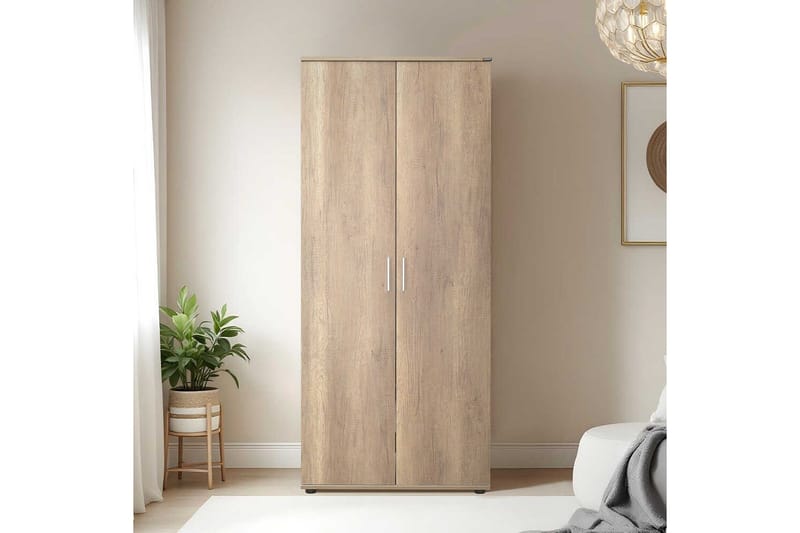Drelmar Garderobe 80x187 cm - Lyse brun - Oppbevaring - Garderober & garderobesystem