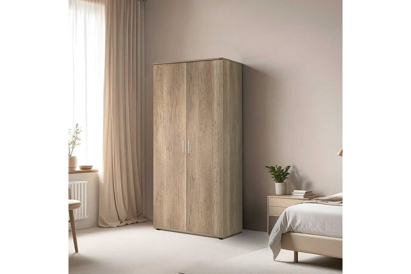 Drelmar Garderobe 80x187 cm - Lyse brun - Oppbevaring - Garderober & garderobesystem