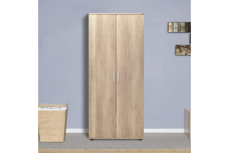 Drelmar Garderobe 80x187 cm - Lyse brun - Oppbevaring - Garderober & garderobesystem