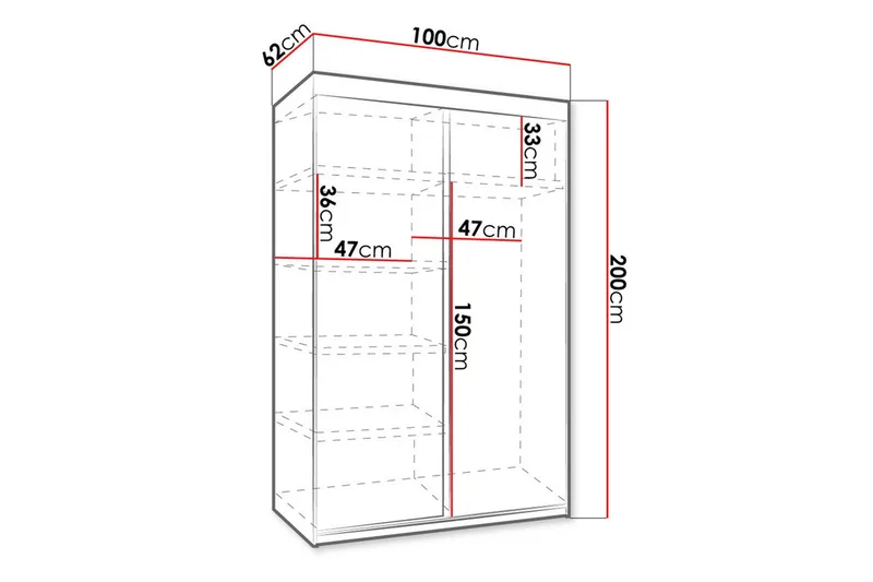 Dunkra Garderob LED-belysning Blå 100 cm - Sonomaeik - Oppbevaring - Garderober & garderobesystem - Garderobeskap